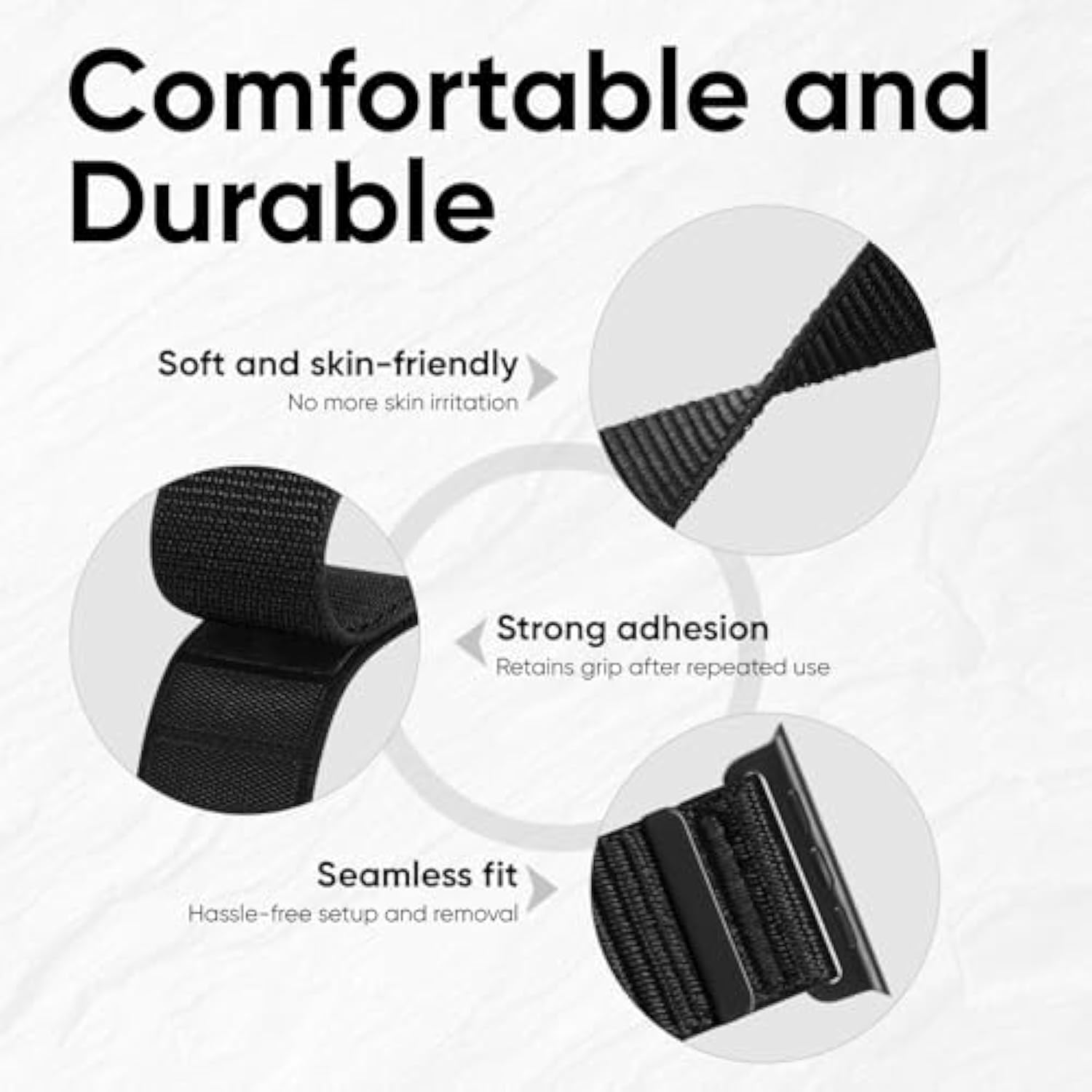 Adjustable Nylon Arm Ankle Band for Apple Watch 38-49mm Unisex