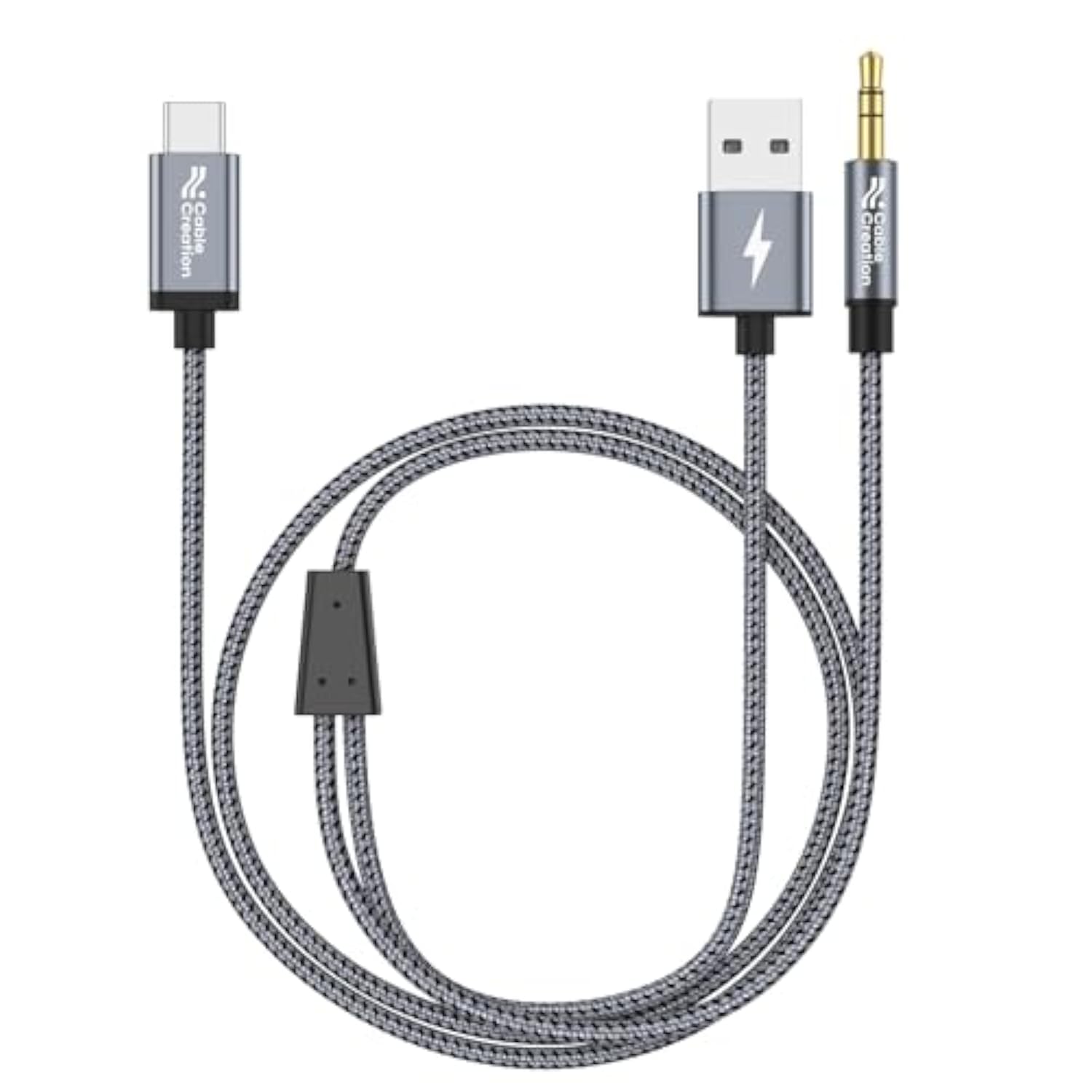 Cablecreation Usb C To 3.5Mm Audio Cable With Usb Charging Cable, Car Aux Cable, Type C To Aux Jack Headphone Car Stereo With Pd 18W Charge For Iphone 15 Pro Max Plus, Galaxy S24/S23/S22+, Pixel 8/7/6
