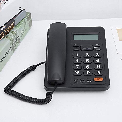 Line Desk Telephone With Caller Id Display, For Home And Office, Black