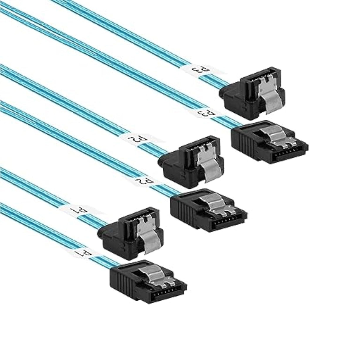 Sata-Iii Cable:24 Inches,3-Pack Sata 90-Degree Cable Sata Right-Angle Cable Th