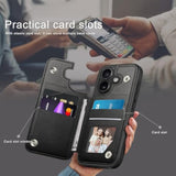 Designed For Iphone 16 Case Wallet With Card Holder, [Magnetic Clasp Cover] [Rfid Blocking Leather Protection] Shockproof Women Men Cases 6.1 Inch For Apple 16 Black