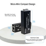 Industrial Gigabit Fiber Media Converter With Single Mode Dual Fiber Sfp/Lc Module 10/100/1000Base-Tx To 100/1000Base-Fx Mini Ethernet Media Hardened Converter Usb Type C Power Input