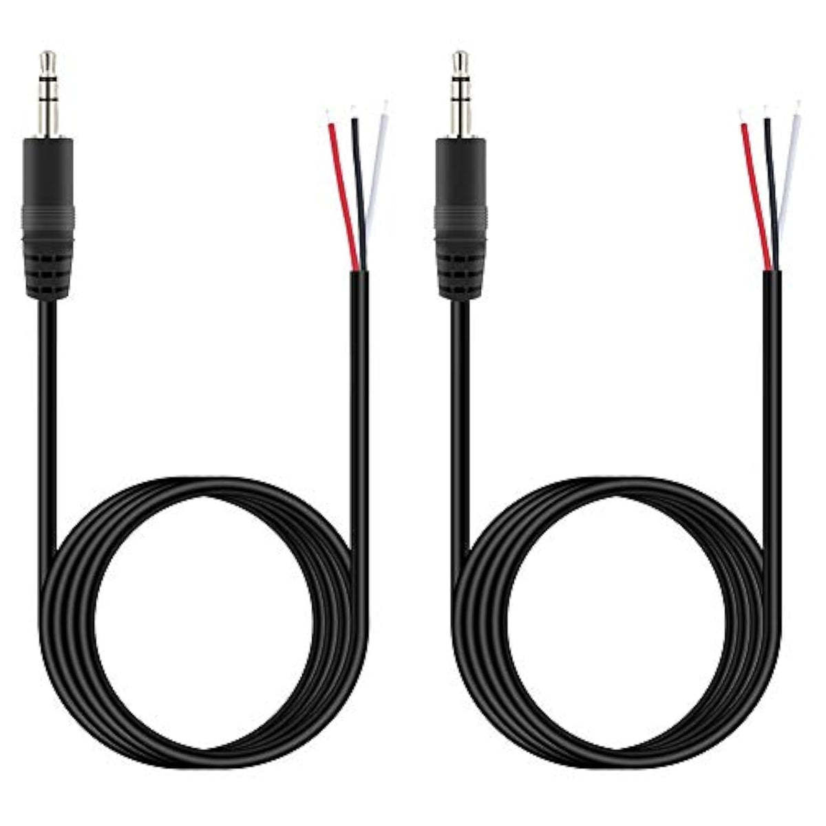 3.5Mm 1/8" To Speaker Wire, 2-Pack 6Ft 3.5Mm Trs Stereo Male Plug To Bare Wire Pigtail Connector Adapter Repair 3.5Mm Jack Audio Cable For Speaker Headphone Headset Earphone