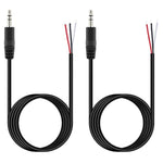 3.5Mm 1/8" To Speaker Wire, 2-Pack 6Ft 3.5Mm Trs Stereo Male Plug To Bare Wire Pigtail Connector Adapter Repair 3.5Mm Jack Audio Cable For Speaker Headphone Headset Earphone