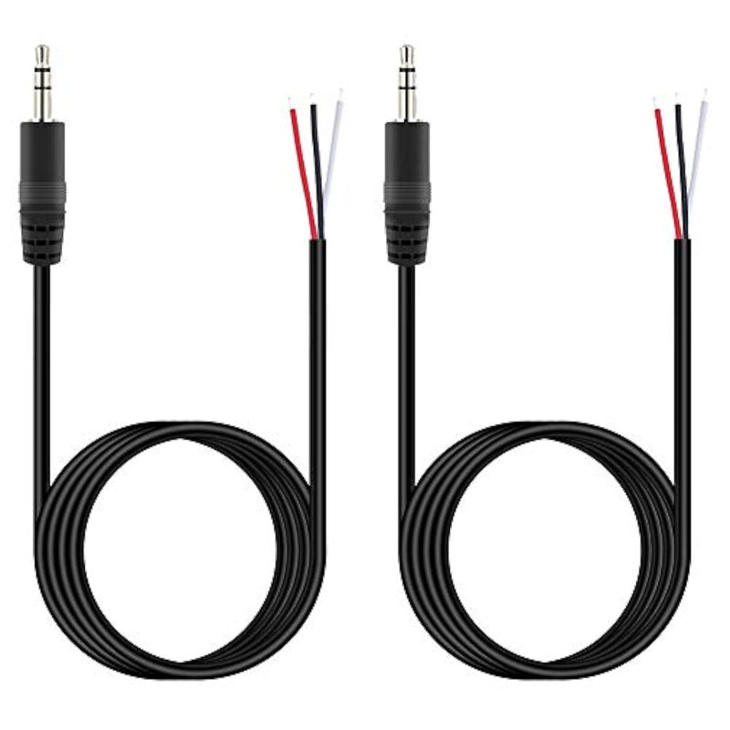 3.5Mm 1/8" To Speaker Wire, 2-Pack 6Ft 3.5Mm Trs Stereo Male Plug To Bare Wire Pigtail Connector Adapter Repair 3.5Mm Jack Audio Cable For Speaker Headphone Headset Earphone