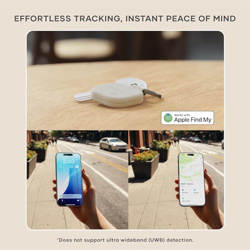 Findall Keychain With Find My, Wireless Rechargeable, Location Tracker, Left-Behind Alerts, Loud Audible Chime, Works With Iphone, Ipad, Mac Sand