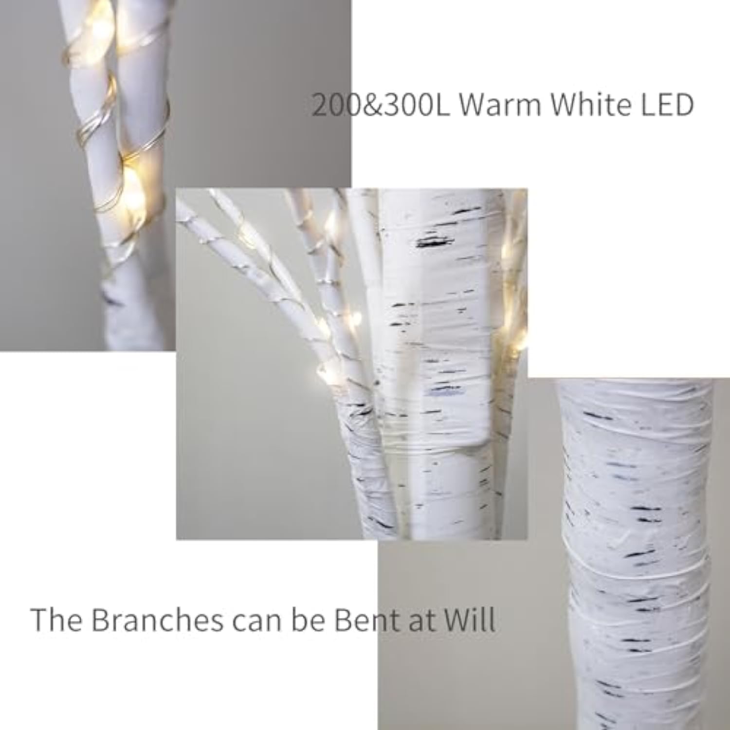 Zcdl Lighted Birch Tree Light, 4Ft 5Ft White Birch Tree With Led Lights, White Christmas Tree Outdoor, Warm White Prelit Tree For Indoor Home Party Wedding Holiday Outside Christmas Decorations