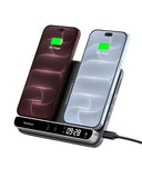 Dual Wireless Charger Stand, 504, Foldable Wireless Charging Station Pad for iPhone Air/17/16/15/ Series,  Galaxy S25/S24/S23, Android Phones,
