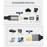 Mini Usb Cable [10Ft 2 Pack], Usb 2.0 Type A To Mini B Cable Braided Charging Cord Compatible With Gopro Hero 3+, Ps3 Controller, Mp3 Player, Digital Camera