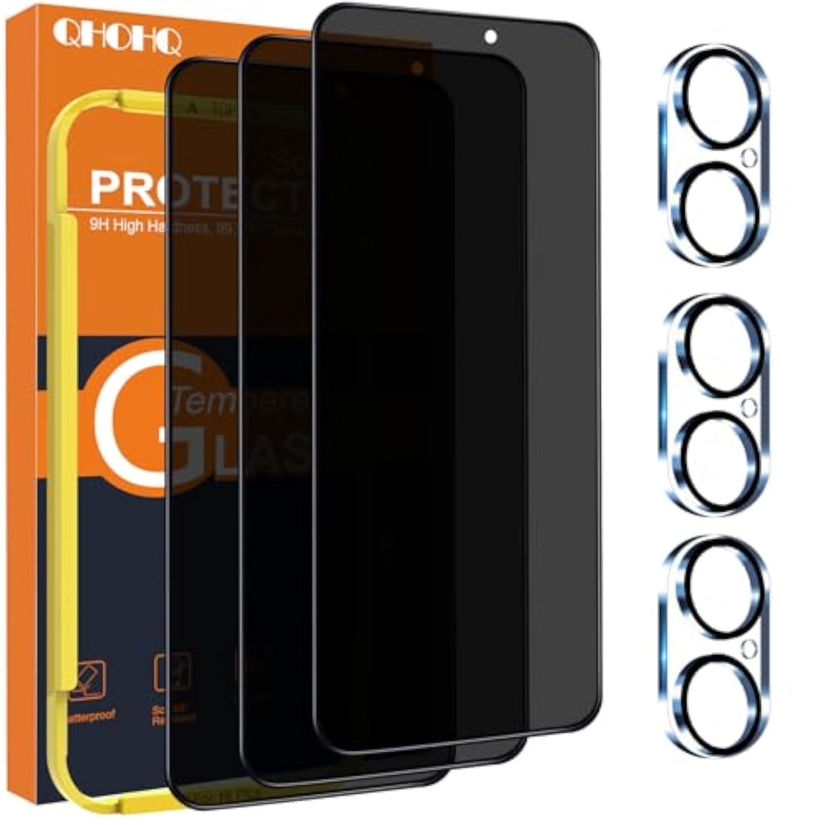 iPhone 16 Plus Privacy Screen & Camera Protector 3+3 Pack Military Grade