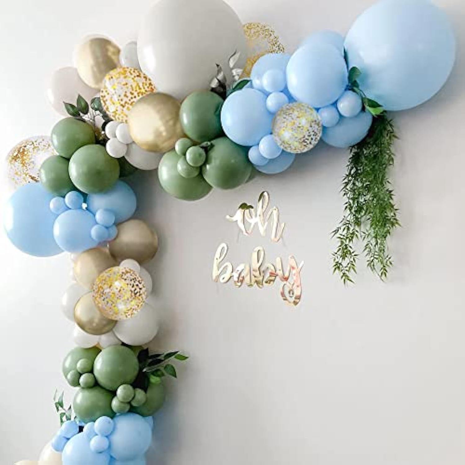Sage Green And Blue Balloon Garland Kit With Arch Kit, 18 10 5 Inch Ba