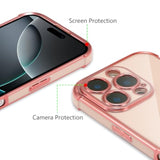 Designed For Iphone 16 Pro Case 6.3 Inch,Cute Plating Edge Love Hearts Pattern With Camera Lens Protection Phone Cover For Girls Women,Pink