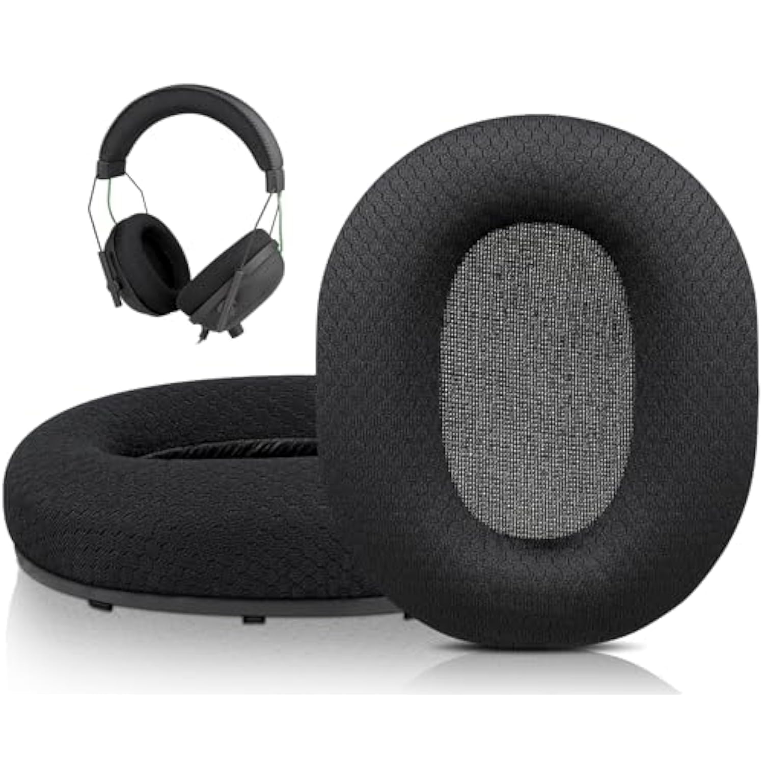 Mesh Fabric Earpads Replacement For Razer Blackshark V2/Blackshark V2 Pro (Does Not Fit 2023 Model) Gaming Headset, Ear Pads Cushions With High-Density Noise Isolation Foam - Black