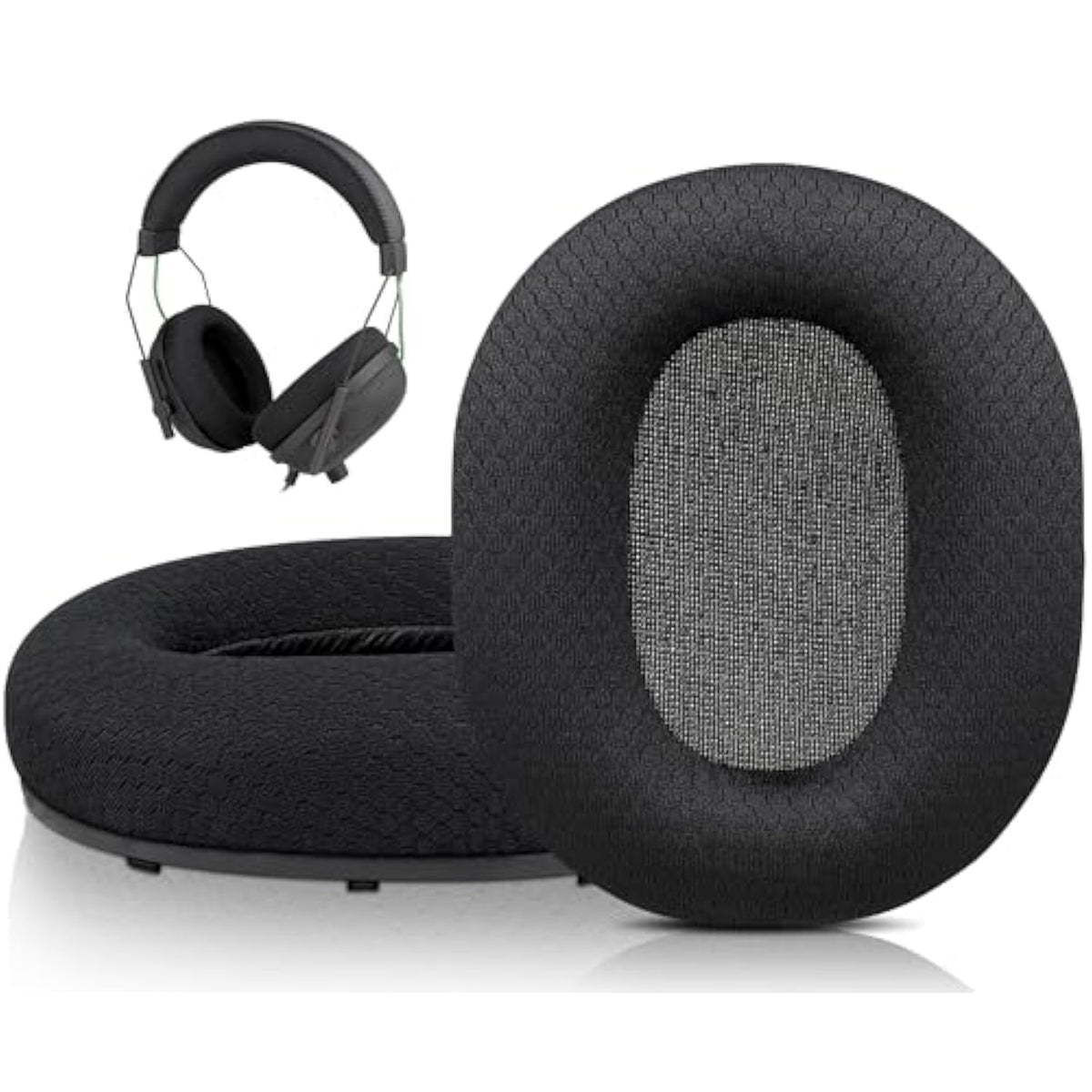 Mesh Fabric Earpads Replacement For Razer Blackshark V2/Blackshark V2 Pro (Does Not Fit 2023 Model) Gaming Headset, Ear Pads Cushions With High-Density Noise Isolation Foam - Black