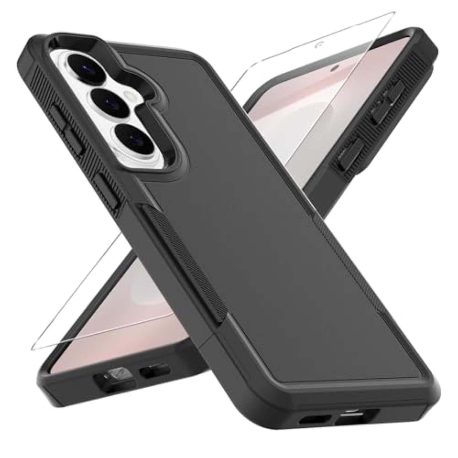 Heavy Duty Dual Layer Protective Case for Samsung Galaxy S26 with HD Screen Protector, Military Grade Drop Tested, Non-Slip Shockproof Rugged Cell Phone Cover
