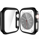 [ 2 Pack ] Case Compatible For Apple Watch Series 8 Series 7 45Mm With Screen Protector, Hard Pc Full Cover Tempered Glass Protector For Apple Watch Series 8 Series 7 Accessories, Black
