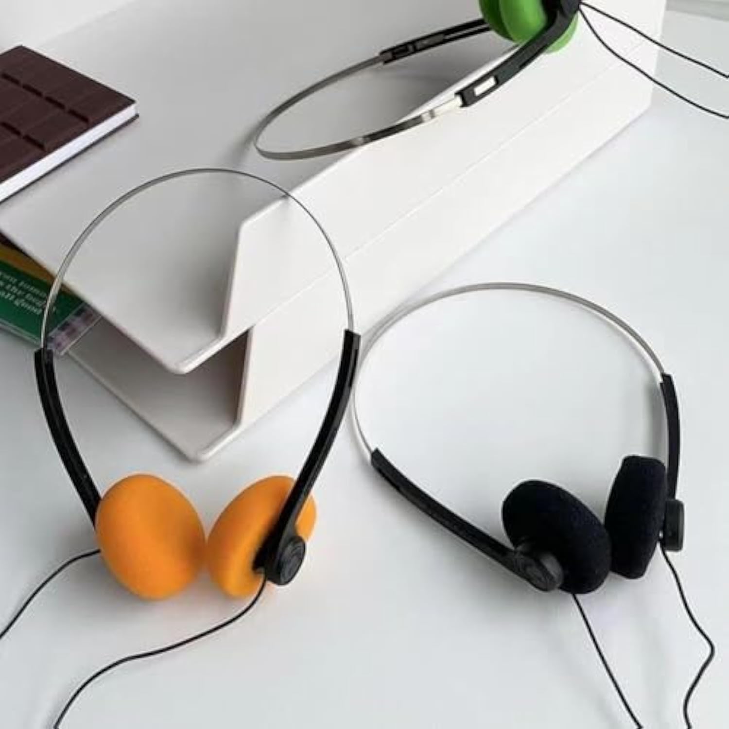 Retro Over-Ear Hi-Fi Headphones Lightweight Vintage Style Orange