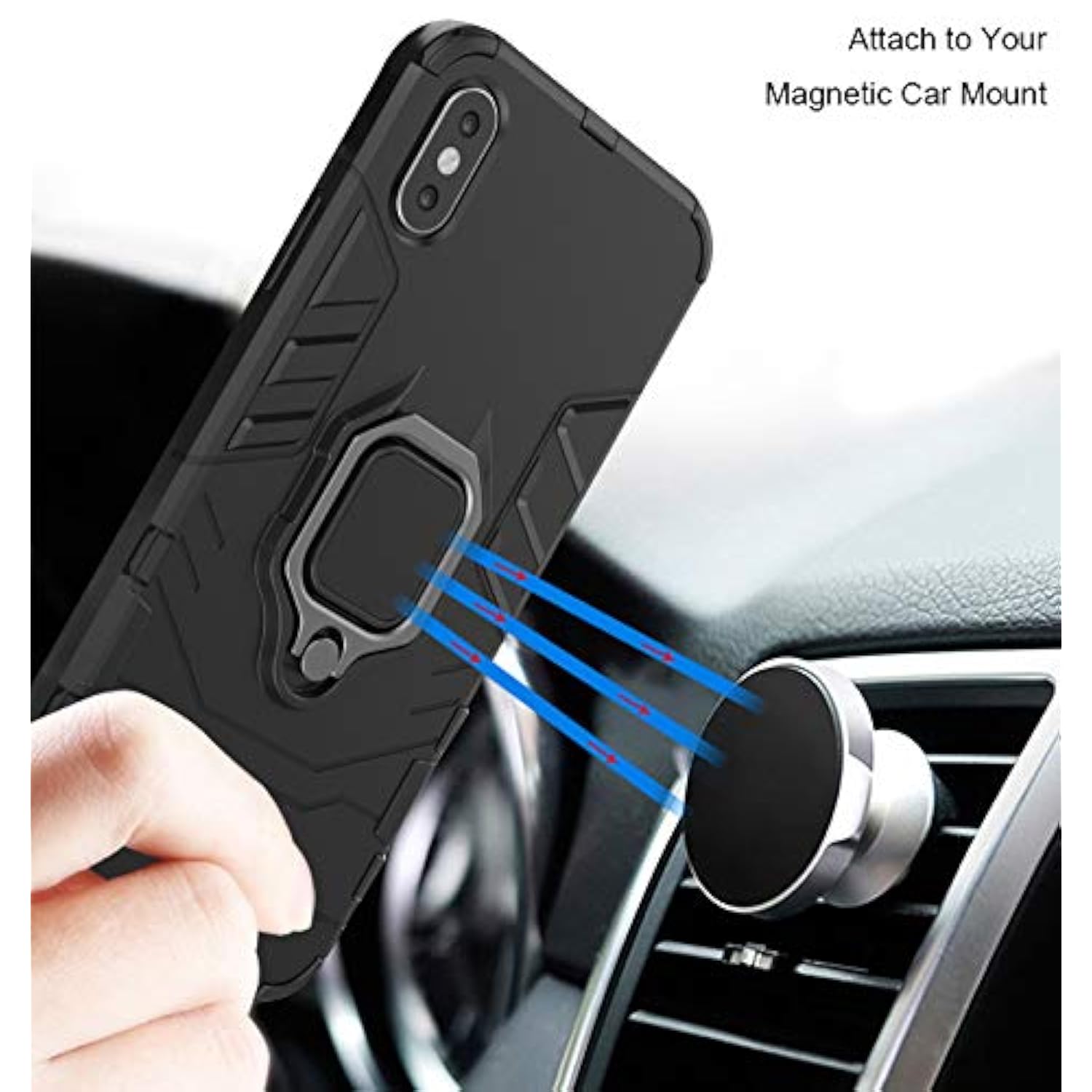 Xiaomi Redmi Note 10 5G Case (Not Note 10 4G) with 360° Degree Ring Holder Kickstand