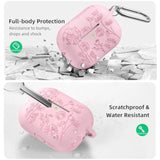 AirPods Pro 3 Case with Cleaner Kit & Keychain, Pink - Engraved Silicone Protective Case