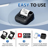 M220 Wireless Label Maker Portable Address Printer For 0.78 To 3.14 Inch Labels, For Home Office And Small Business Organization, Compatible With Iphone Android And Pc, With 40X30Mm Label