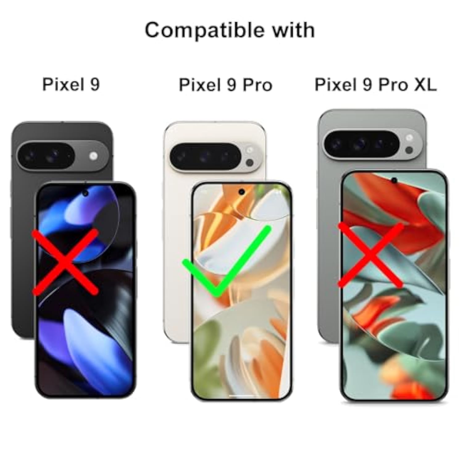 (3+3) For Google Pixel 9 Pro (6.3") (3 Pack) Tempered Glass Screen Protector And (3 Pack) Camera Lens Protector, 9H Hardness, 2.5D, Anti Scratch, Hd Clear