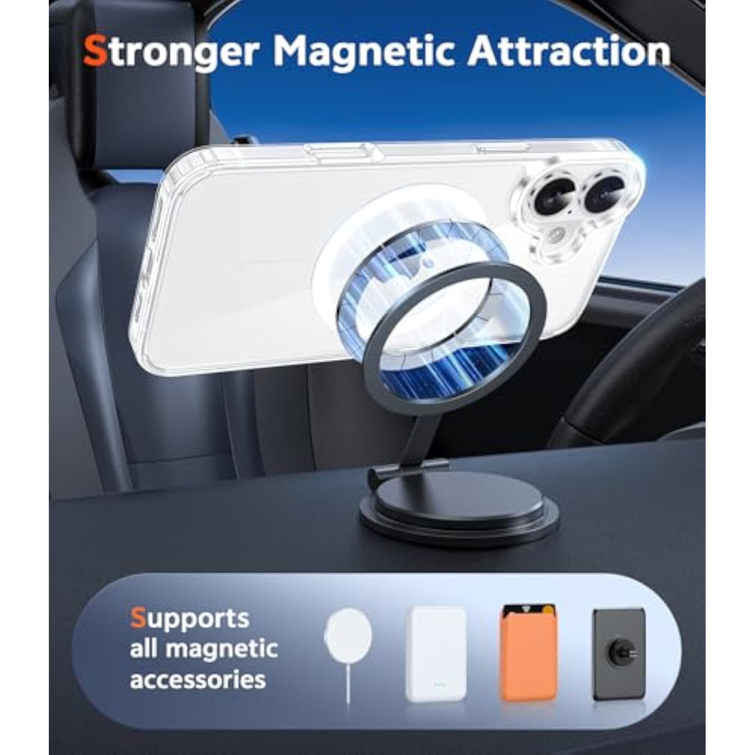 Clear Phone Case Compatible with Magsafe for iPhone 16
