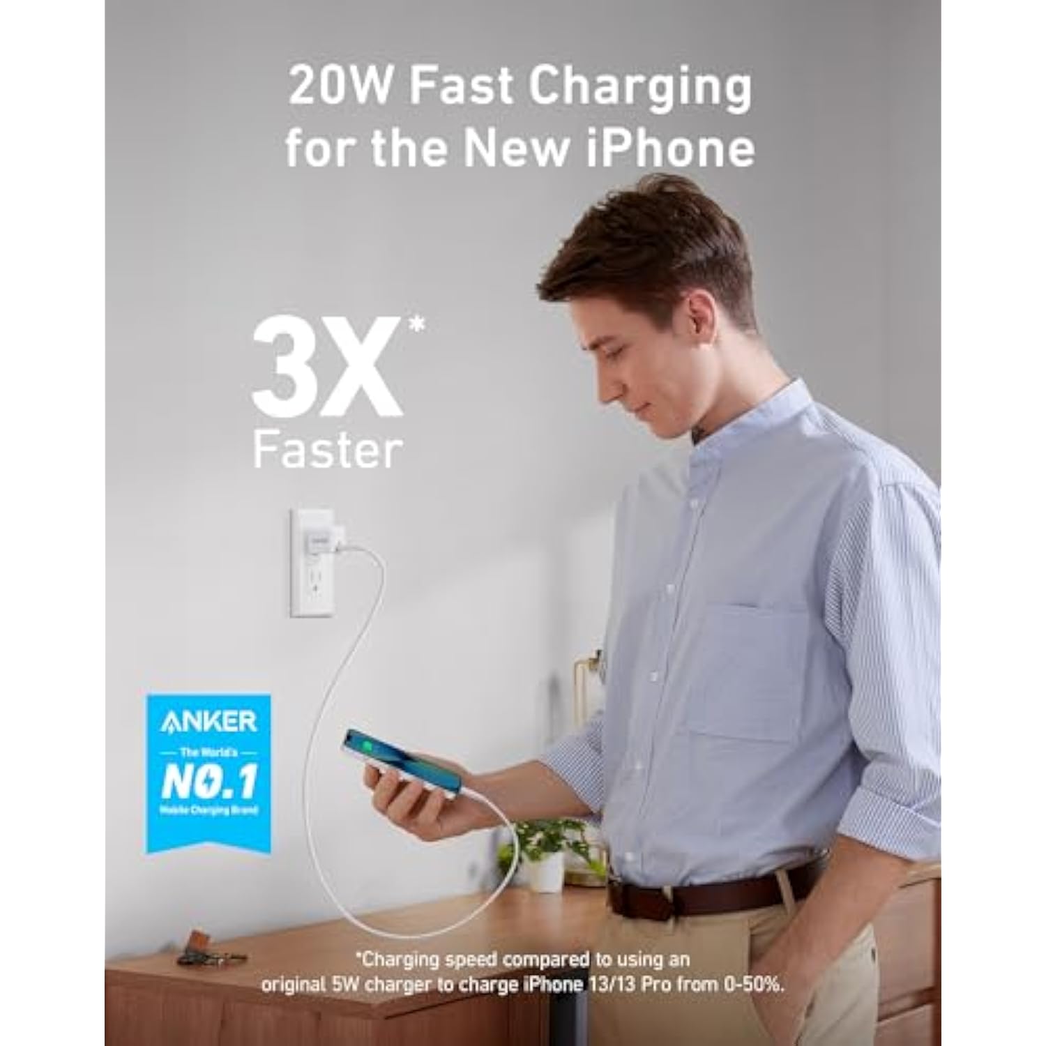 Anker USB C Charger Block 20W, 511 Charger ( Nano ), PIQ 3.0 Durable Compact Fast Charger with 6feet USB C to Lightning Cable (MFi Certified) for 14/14 Plus/14 Pro/14 Pro Max/13/iPad Pro and More