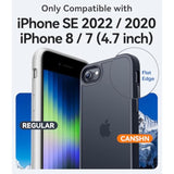 Frosted Black Matte Phone Case for iPhone SE 3/2, iPhone 8/7, 4.7-Inch - Military Drop Certified Translucent Back Cover, Anti-Fingerprint