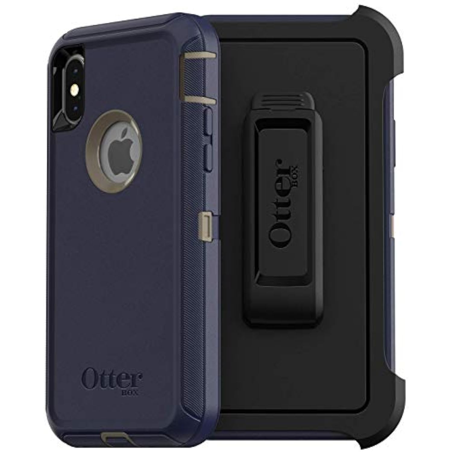 OtterBox DEFENDER SERIES SCREENLESS Case Case for iPhone Xs & iPhone X - Retail Packaging - DARK LAKE (CHINCHILLA/DRESS BLUES)