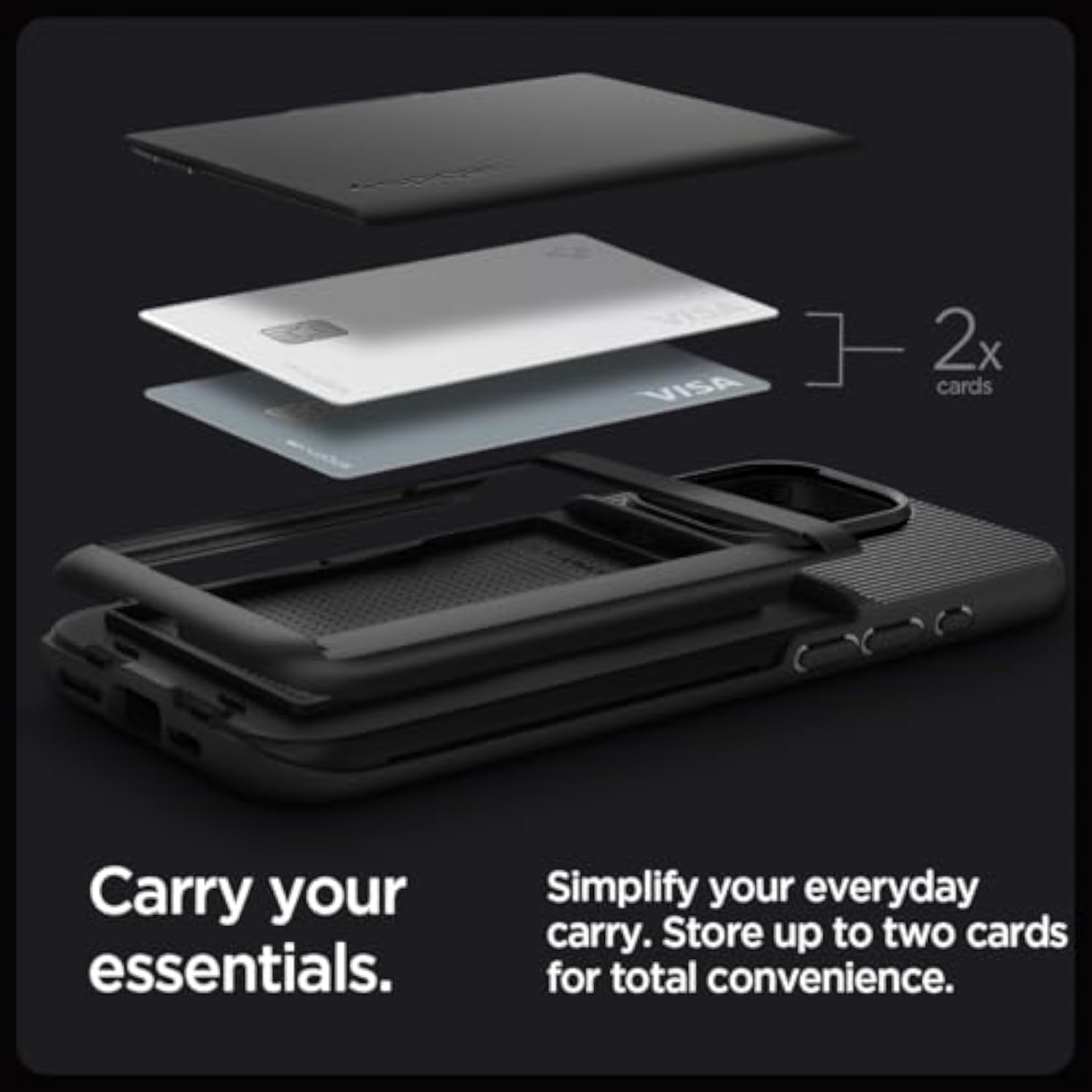 Spigen Slim Armor CS Designed for iPhone 15 Pro Case Military-Grade Protection Black