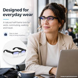 AI Smart Camera Glasses with Blue Light Lenses, 8MP Hands-Free POV Photo & Video Recording, Object Recognition & Translation, Open-Ear Bluetooth