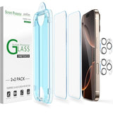 amFilm Auto-Alignment OneTouch for iPhone 16 Pro Max [6.9''] Screen Protector + Camera Lens Protector, Tempered Glass, 30 seconds Installation, Bubble Free, Case Friendly, Anti-Scratch [2+2 Pack]