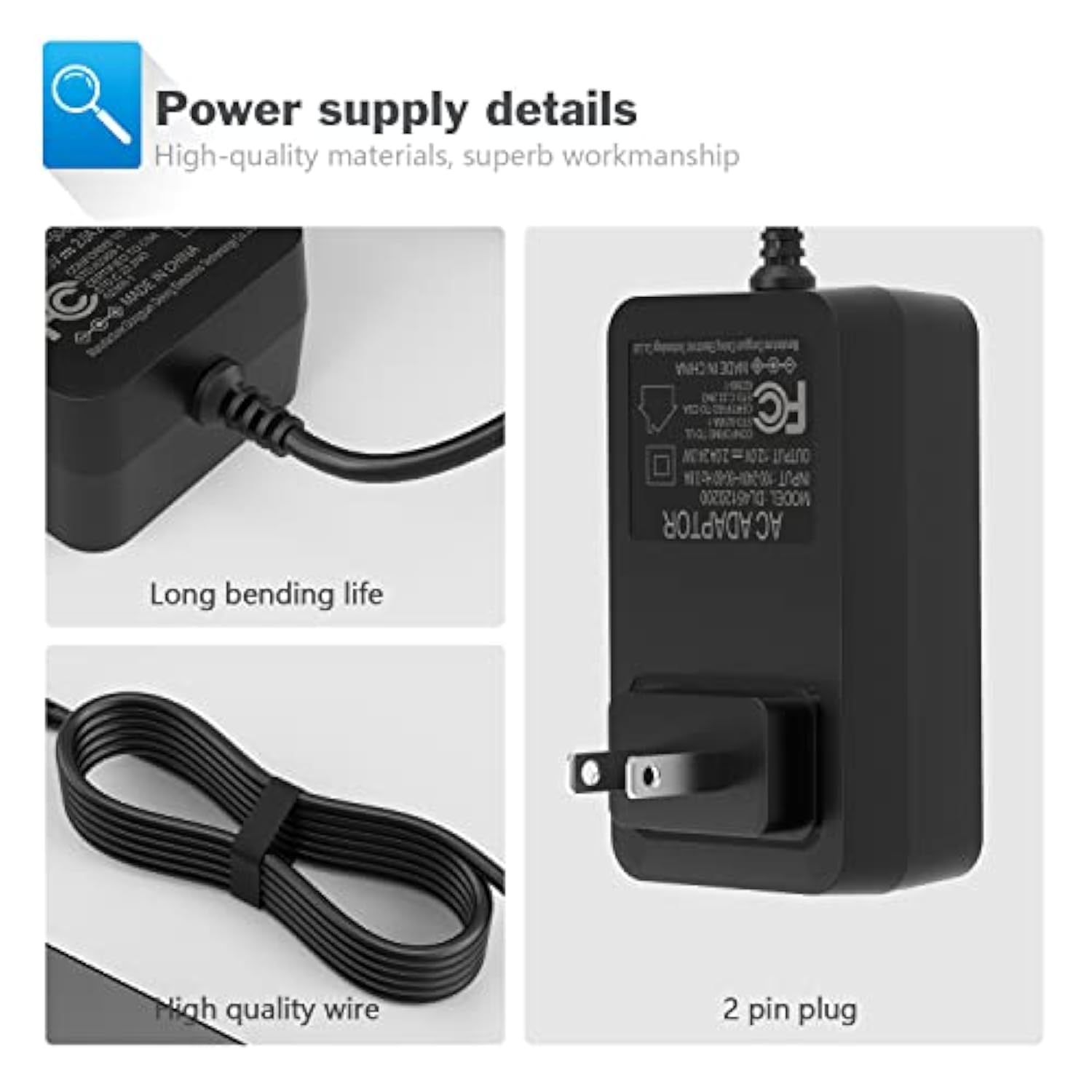 12V 2A Laptop Charger For Gateway Power Cord, Computer Wall Charger Gateway Gw