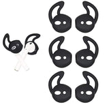 Air Pods Earbuds Hook Covers - Anti-Slip Silicone Ear Tips Compatible With Air Pods 2 & 1, 3 Pairs Black