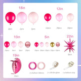 149pcs Pink Gold Balloon Arch Kit with 25 Hot Pink Foil Backdrop Balloons