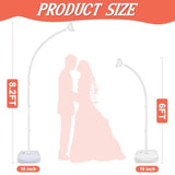 8.2Ft & 6Ft Balloon Arch Stand Kit, Black Half Arch Balloon Stand With Base For Floor, Free Bending Top Balloon Column Kit For Wedding Birthday Baby Shower Graduation Party Decorations