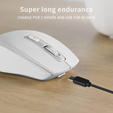 Wireless Bluetooth Mouse, Dual-Mode, 500Mah Battery, 5 Dpi Adjustment, 10M Working Distance, White