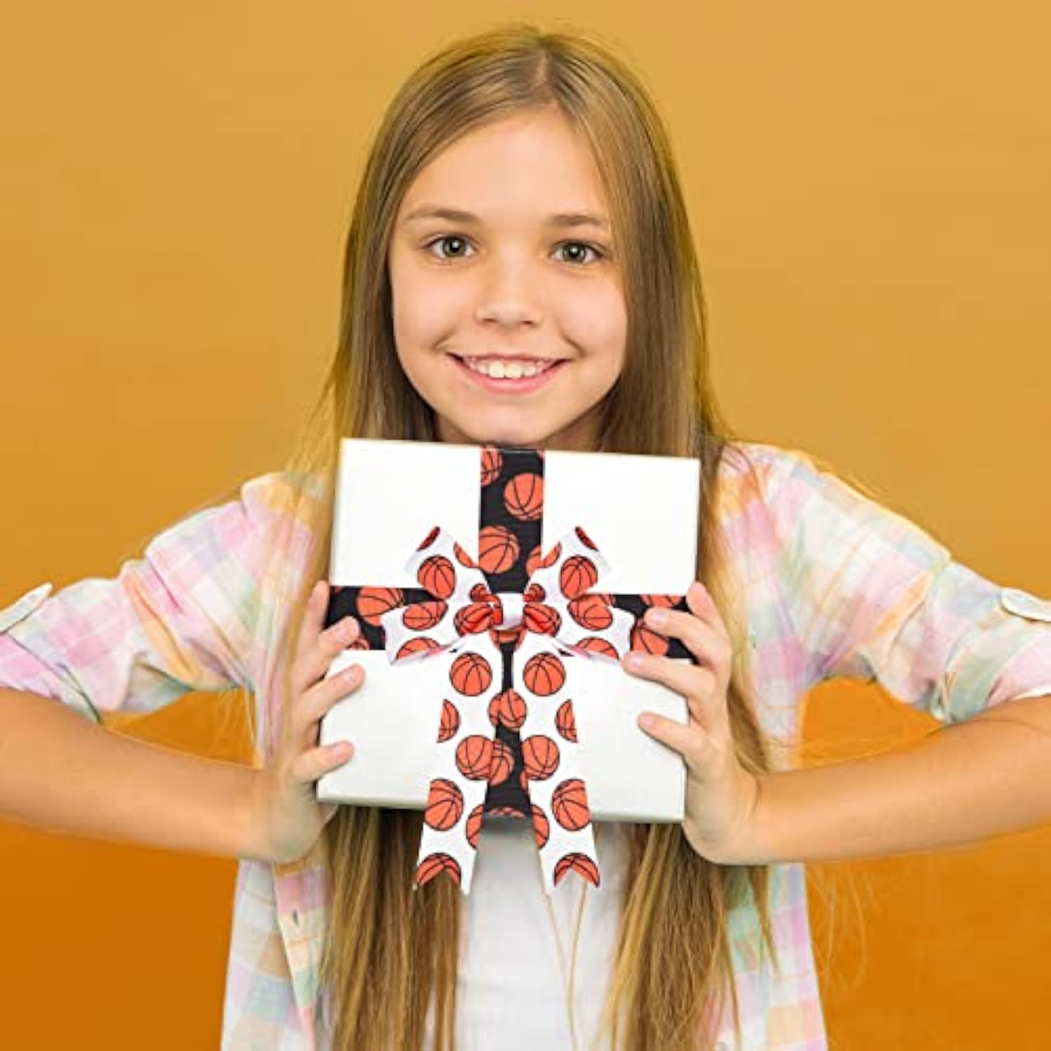 2 Rolls 10 Yards 7/8 Inches Wide Basketball Softball Ribbon For Crafts