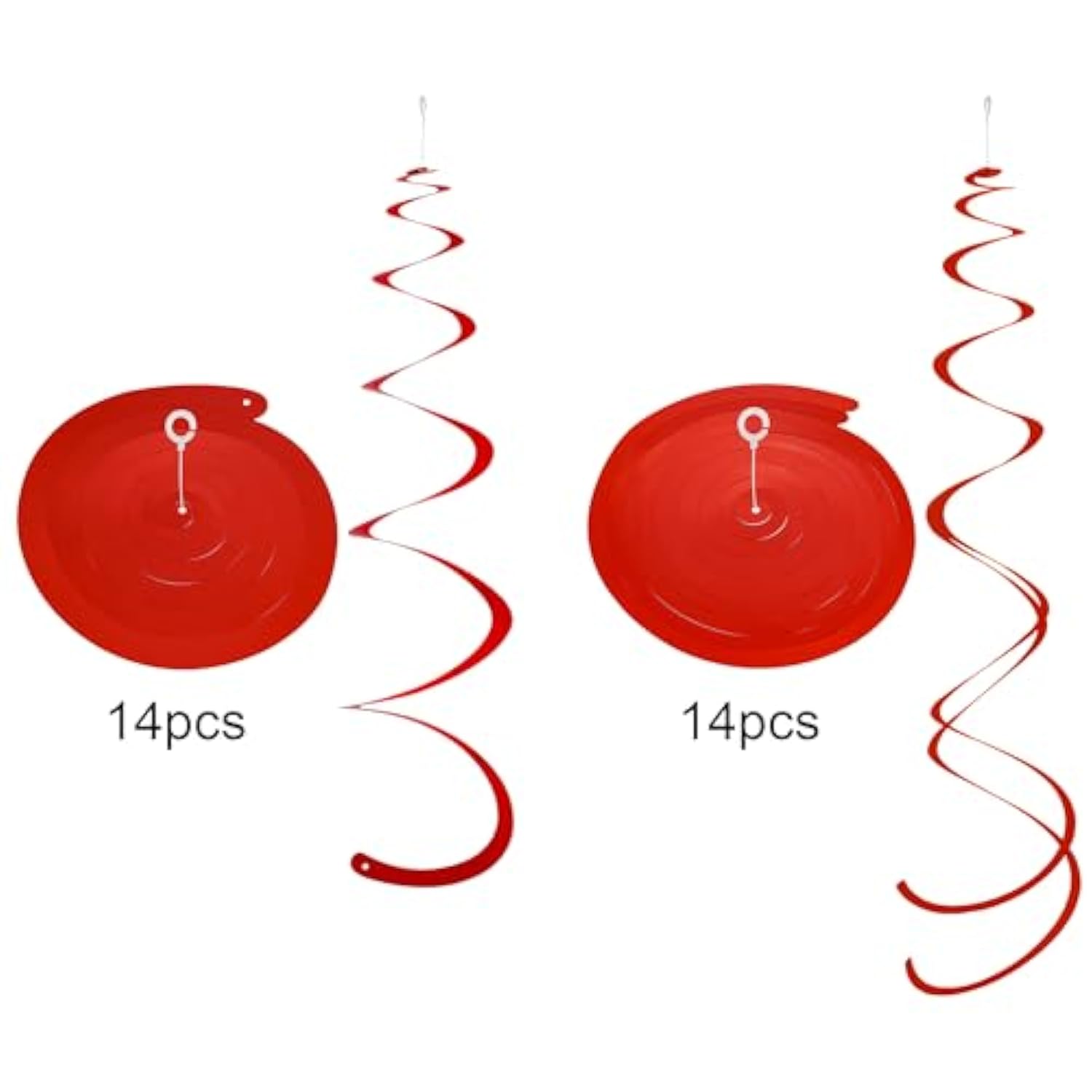 Red Ceiling Swirl Foil Decorations Hanging Plastic Streamer Themed Swirl Party For Valentine’S Day Day Carnival Celebration, Pack Of 28
