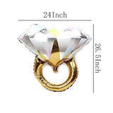 2 Pack Diamond Ring Foil Balloons Wedding Engagement Bridal Shower Party Decorations