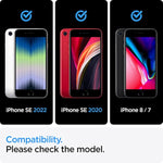 Spigen Tempered Glass Screen Protector [GlasTR AlignMaster] designed for iPhone SE 3 (2022), iPhone SE 2 (2020), iPhone 8, iPhone 7 (2 Pack)