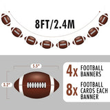 4PC - Football Party Decorations - Football Banner - Football Hanging Decorations Decor for Themed Birthday Party Bowl Game Fans Home Garland Supplies Flag