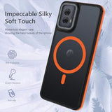 For Motorola Moto G Power 5G 2024 Case Compatible With Magsafe Magnetic Cases Translucent Matte Back Anti-Scratch Shockproof Protective Phone Case For Moto G Power 2024 6.7'', Black/Orange