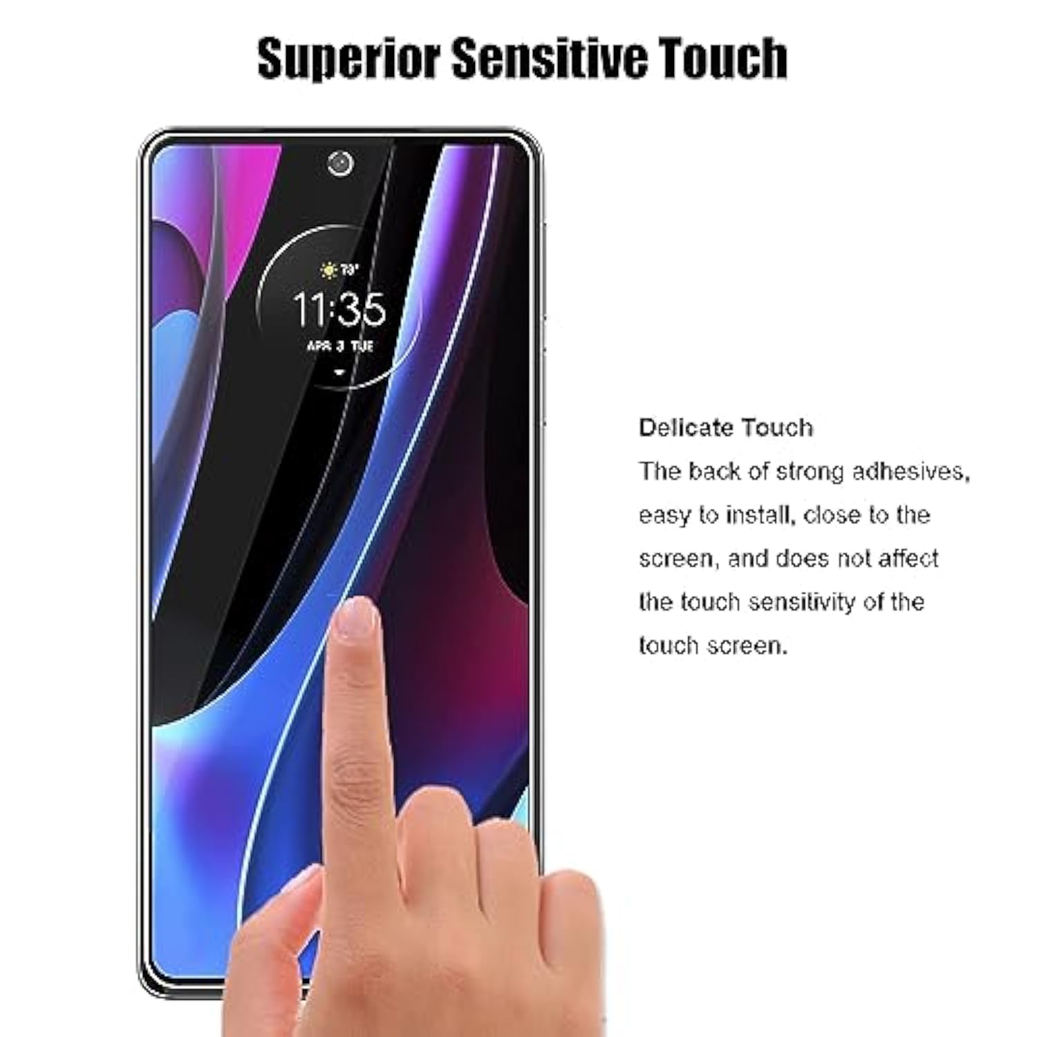 3 Pack Screen Protector For Motorola Edge+ / Plus 2022 / Plus 5G Uw (2022) / Edge 30 Pro Tempered Glass With Camera Lens Protector, Anti Scratch, Hd Clear