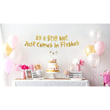 55Th Birthday Gold Glitter Banner Happy 55Th Birthday Party Decorations