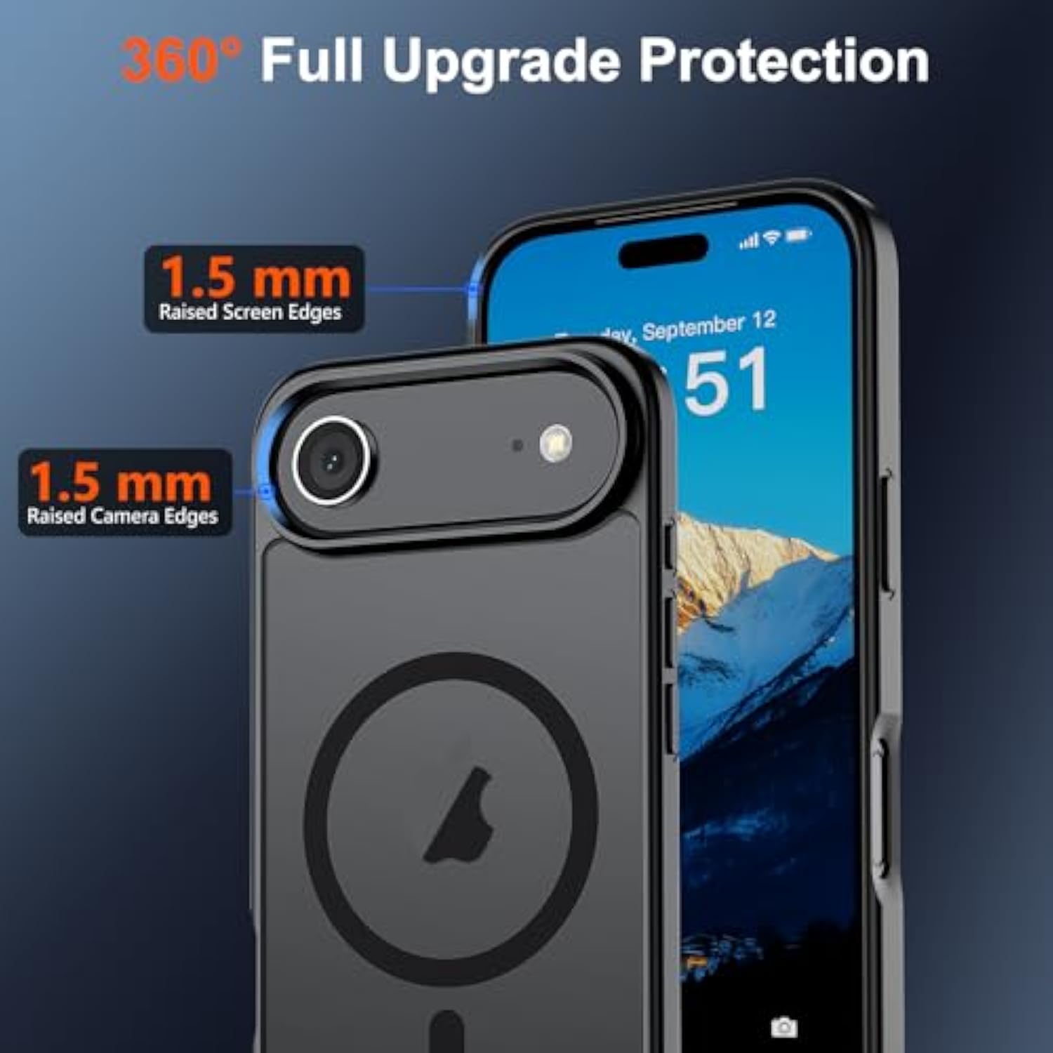 Magnetic For Iphone Air Case (Compatible With Magsafe)(Military Grade Drop Protection) Slim Translucent Matte Shockproof With Anti-Fingerprint Phone Cover For 17 Air 2025,Black