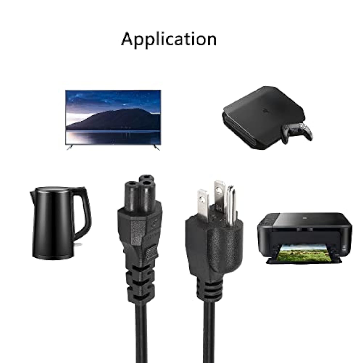 Ceerxian 3 Prong Ac Short Power Cord, 1Ft Nema 5-15P Male To Iec 320 C5 Female Laptop Power Replacement Cord For Notebook Computer(Black?0.3M)