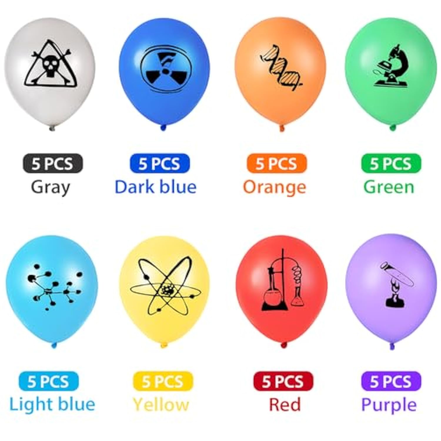 40 Pieces Mad Scientist Balloons for Science Party Lab Birthday Decorations