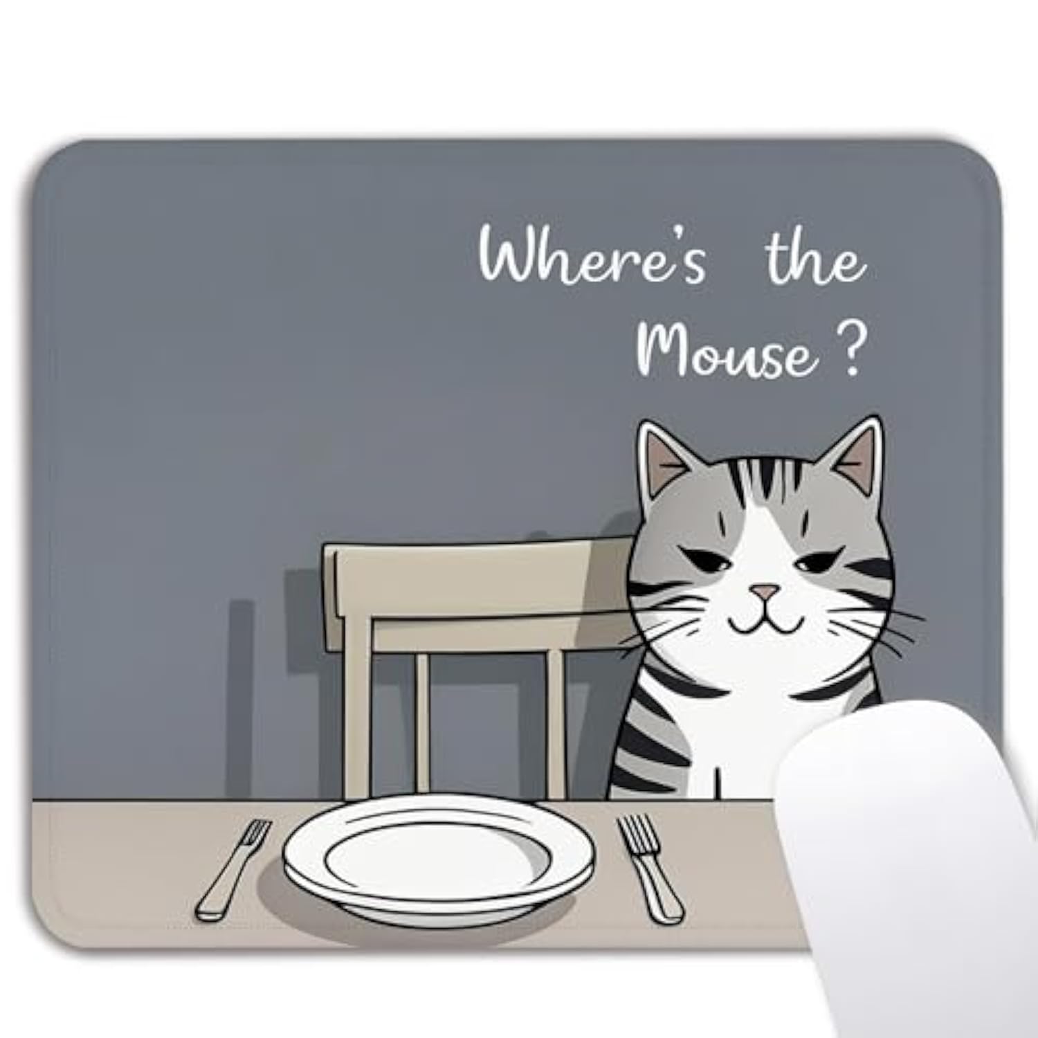 Cute Cat Mouse Pad - Cat Lovers Gifts For Home Office Desk Decor Accessories, Waterproof Non-Slip Rubber Base Funny Mousepad For Wireless Mouse 7.9X9.5 Inch