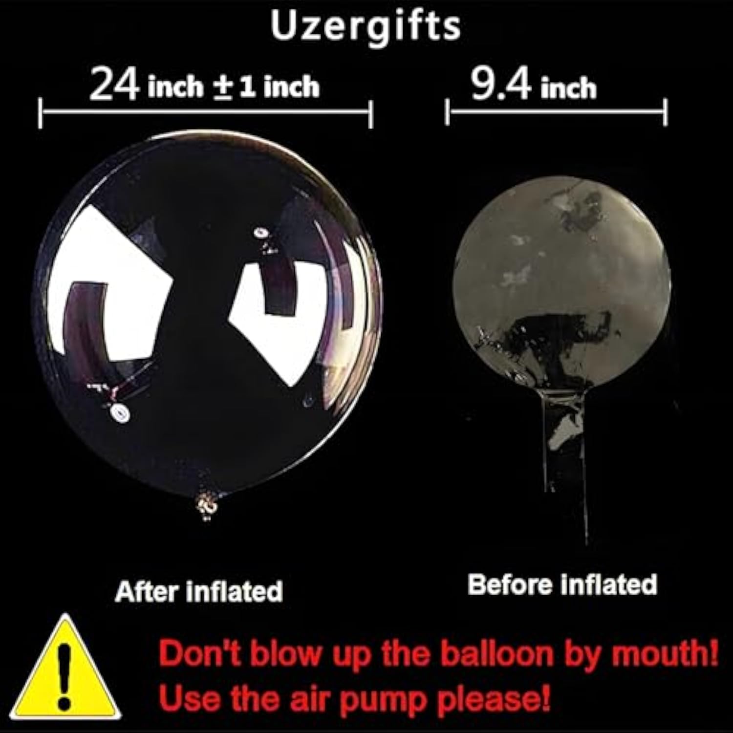 Bobo Balloons 25 Packs, 24 Inch Helium Style Transparent Bubble Bobo Balloons For Led Light Up Balloon, Gifts For Christmas,Wedding,Birthday Party Decorations (Led String Not Included) (25 Pcs)